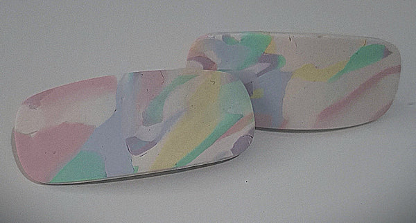 Multicoloured pastel hairslides wide and narrow